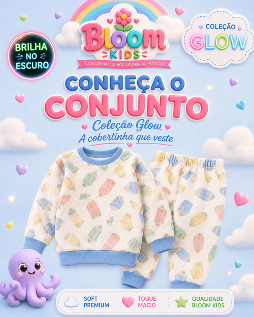 Pijama Infantil Soft Felpudo Glow — A Cobertinha que Veste